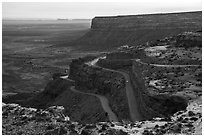 Moki Dugway. Bears Ears National Monument, Utah, USA ( black and white)