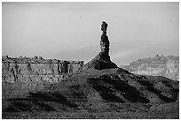 Monolith and cliffs, Valley of the Gods. Bears Ears National Monument, Utah, USA ( black and white)