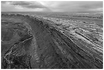 Aerial view of Comb Ridge monocline. Bears Ears National Monument, Utah, USA ( black and white)