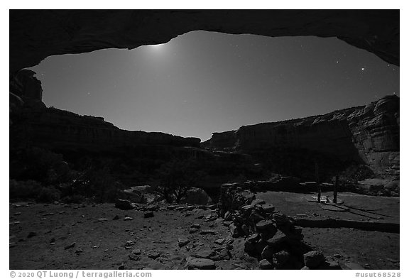 Perfect Kiva and alcove at night. Bears Ears National Monument, Utah, USA