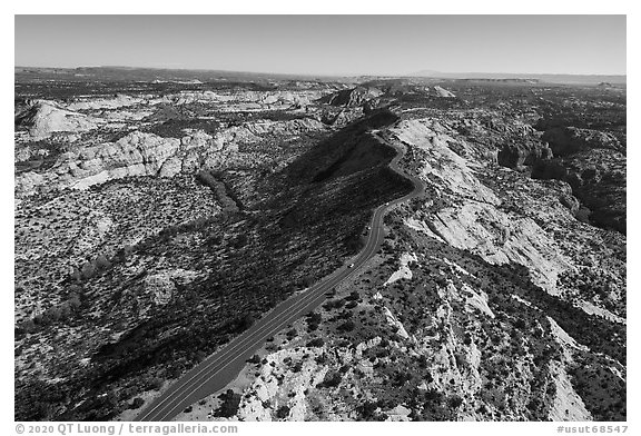 Aerial view of Hogback Ridge. Grand Staircase Escalante National Monument, Utah, USA