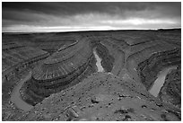 Goosenecks of the San Juan River, Goosenecks of the San Juan State Park. Utah, USA (black and white)