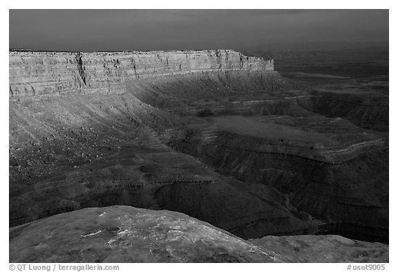 Cliffs near Muley Point, sunset. Utah, USA (black and white)