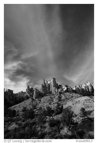 Hoodoos and clouds, Red Canyon, Dixie National Forest. Utah, USA