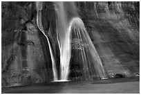Lower Calf Creek Falls bottom tier. Grand Staircase Escalante National Monument, Utah, USA ( black and white)