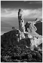 Chimney Rock, the largest sand pipe, sunset, Kodachrome Basin State Park. Utah, USA ( black and white)