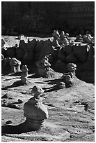 Goblins, early morning, Goblin Valley State Park. Utah, USA (black and white)