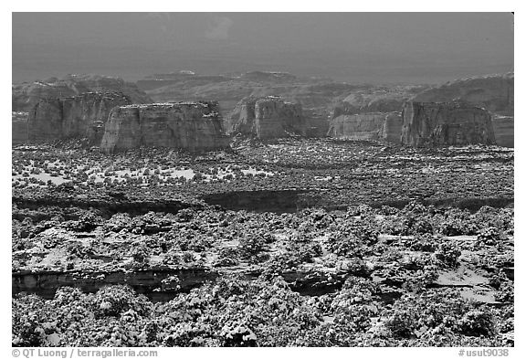 Cliffs in recent snow, San Rafael Swell. Utah, USA