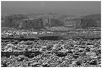 Cliffs in recent snow, San Rafael Swell. Utah, USA ( black and white)