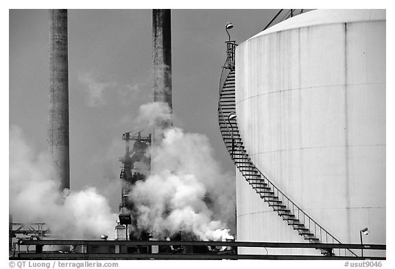 Refinery near Provo. Utah, USA (black and white)