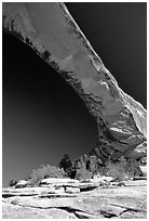 Owachomo Bridge, Natural Bridges National Monument. Utah, USA (black and white)