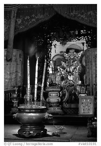 Altar. Ho Chi Minh City, Vietnam (black and white)