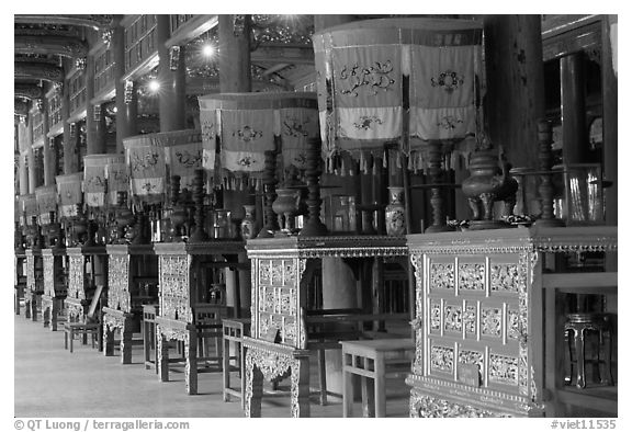 Interior of Hall of the Mandarins, Hue citadel. Hue, Vietnam