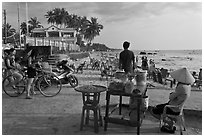 Food vendor,  Long Beach, Duong Dong. Phu Quoc Island, Vietnam ( black and white)