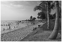 Long Beach and  Cau Castle, Duong Dong. Phu Quoc Island, Vietnam ( black and white)