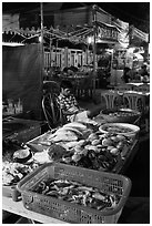 Seafood, Dinh Cau Night Market. Phu Quoc Island, Vietnam ( black and white)