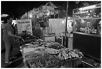 Food stall, Dinh Cau Night Market. Phu Quoc Island, Vietnam ( black and white)