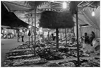 Footwear stall, Dinh Cau Night Market. Phu Quoc Island, Vietnam ( black and white)