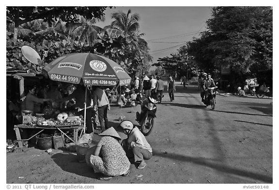 Street market in village along Long Beach. Phu Quoc Island, Vietnam