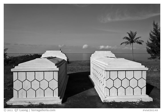 Tombs and sea, Long Beach. Phu Quoc Island, Vietnam