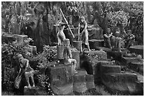 Sculptures near Suoi Tranh. Phu Quoc Island, Vietnam ( black and white)