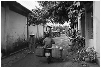 Side alley, Duong Dong. Phu Quoc Island, Vietnam (black and white)