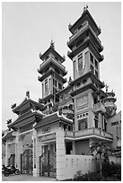 Cao Dai temple, Duong Dong. Phu Quoc Island, Vietnam (black and white)