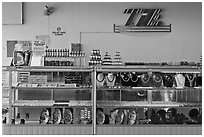 Fish Sauce and pearls for sale at the airport, Duong Dong. Phu Quoc Island, Vietnam ( black and white)