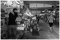Inside Ben Thanh Market. Ho Chi Minh City, Vietnam ( black and white)