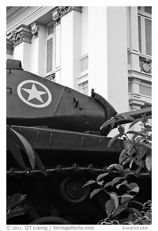 Soviet Tank, Museum of Ho Chi Minh City. Ho Chi Minh City, Vietnam (black and white)