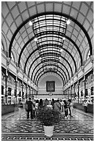 Inside colonia-area Central Post Office. Ho Chi Minh City, Vietnam (black and white)