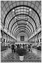 Inside colonia-area Central Post Office. Ho Chi Minh City, Vietnam ( black and white)