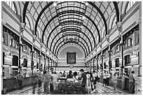 Interior of Central Post Office. Ho Chi Minh City, Vietnam ( black and white)