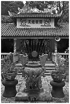 Temple, Cong Vien Van Hoa Park. Ho Chi Minh City, Vietnam (black and white)