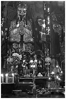 Taoist Jade Emperor (King of Heaven), Phuoc Hai Tu pagoda, district 3. Ho Chi Minh City, Vietnam (black and white)