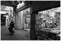 Art galleries at night. Ho Chi Minh City, Vietnam (black and white)