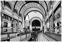 Inner decor of Saigon Central Post office. Ho Chi Minh City, Vietnam ( black and white)