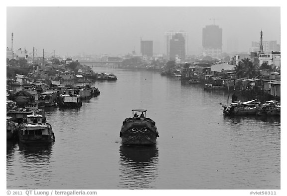 Te Channel. Ho Chi Minh City, Vietnam (black and white)