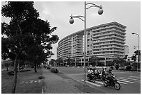 Phu My Hung Urban Area, district 7. Ho Chi Minh City, Vietnam (black and white)