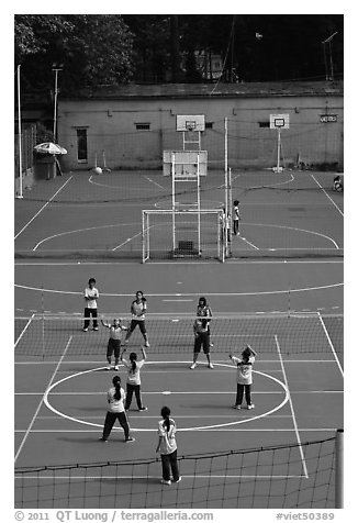 Girls Volleyball match, Cong Vien Van Hoa Park. Ho Chi Minh City, Vietnam