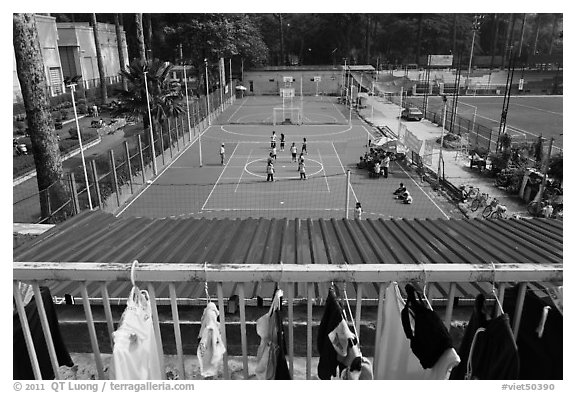 Sports Club,  Cong Vien Van Hoa Park. Ho Chi Minh City, Vietnam (black and white)