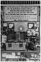 Electric repair store. Cholon, Ho Chi Minh City, Vietnam ( black and white)