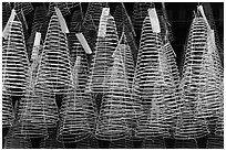 Hanging incense coils, Thien Hau Pagoda, district 5. Cholon, District 5, Ho Chi Minh City, Vietnam ( black and white)