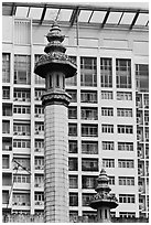 Minaret, Cholon Mosque. Cholon, District 5, Ho Chi Minh City, Vietnam ( black and white)