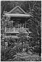 Bell tower, Giac Lam Pagoda, Tan Binh District. Ho Chi Minh City, Vietnam (black and white)