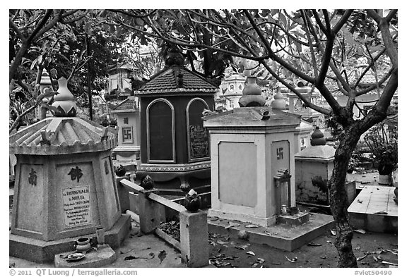 Buddhist graves, Giac Lam Pagoda, Tan Binh District. Ho Chi Minh City, Vietnam