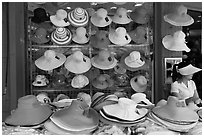 Store selling hats. Ho Chi Minh City, Vietnam ( black and white)