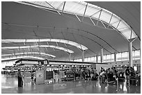 Main concourse, Tan Son Nhat International Airport. Ho Chi Minh City, Vietnam ( black and white)