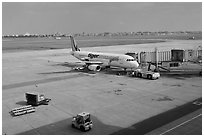 Tarmac, Tan Son Nhat International Airport. Ho Chi Minh City, Vietnam ( black and white)