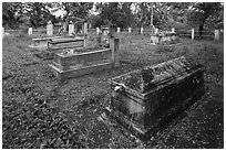 Luong family cemetery. Ben Tre, Vietnam (black and white)